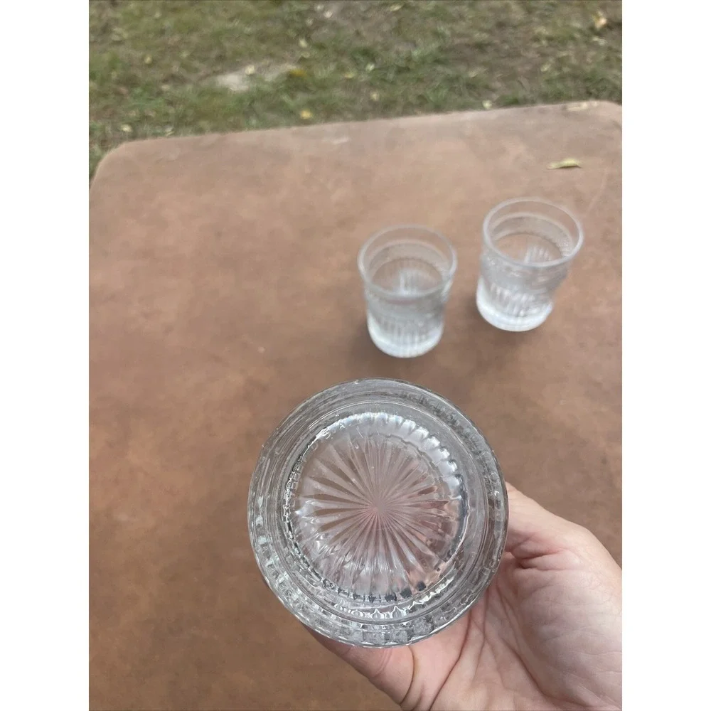 Lot‎ 3 vintage Libbey Duratuff Everest Stackable clear ribbed Glasses 4.5